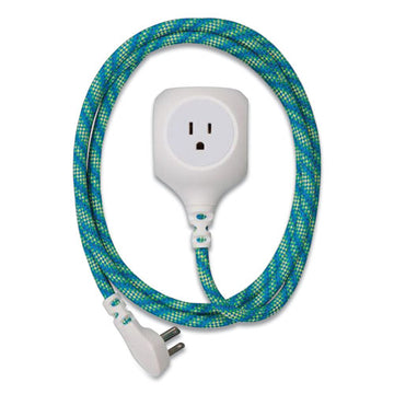 360 Electrical Habitat Accent Collection Braided Ac-usb Extension Cord, 6 Ft, 13 A, Mint Julep freeshipping - TVN Wholesale